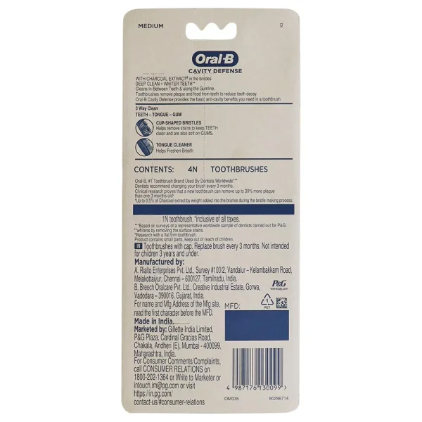 Oral-B Cavity Defense 123 Black (Soft) Toothbrush - Image 3