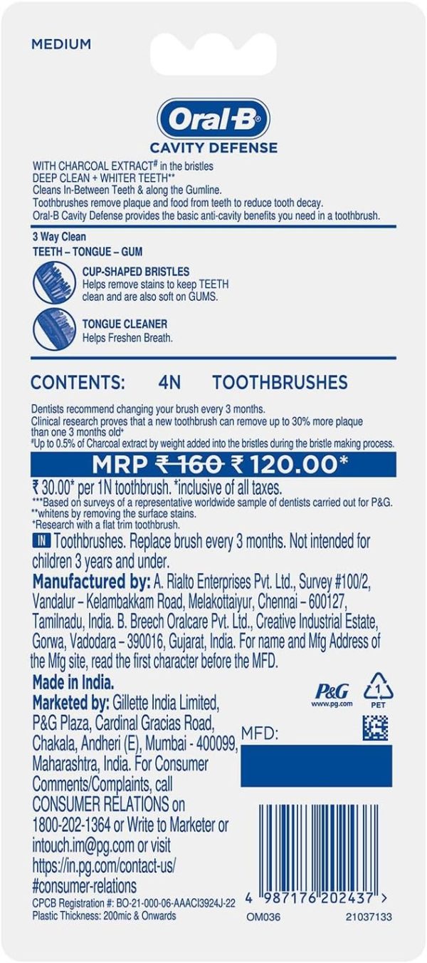 Oral-B Cavity Defense 123 Black (Soft) Toothbrush - Image 6